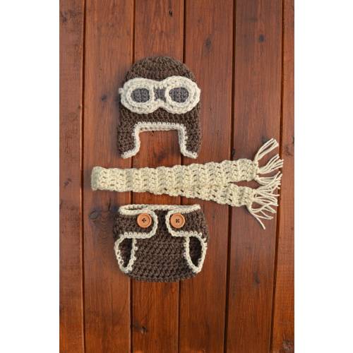 Newborn Aviator Outfit, Crochet Aviator Set, Baby Aviator Outfit, Baby Photo Props, Newborn Boy Photo Outfit, Aviator Boy Props Outfit