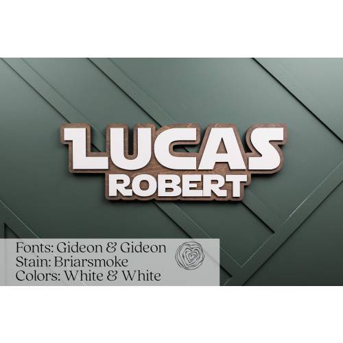 Custom Wooden Outline Name Sign
