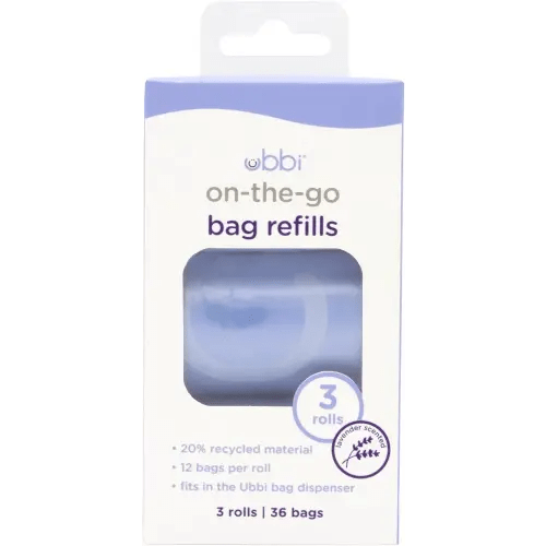Ubbi On-the-Go Refill Bags, Lavender Scented, Value Pack of 36, Baby On The Go Diapering Essentials