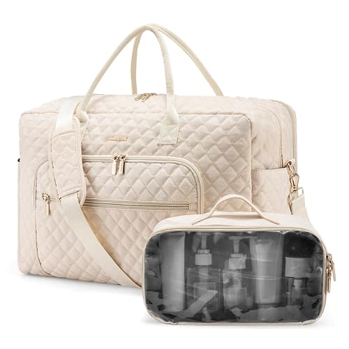 LOVEVOOK Travel Duffle Bag, Weekender Bag for Women with Toiletry Bag Carry on Overnight Bag with Laptop Compartment, Yoga Gym Bag with Wet Pocket Shoe Bag, Hospital Bag for Labor and Delivery