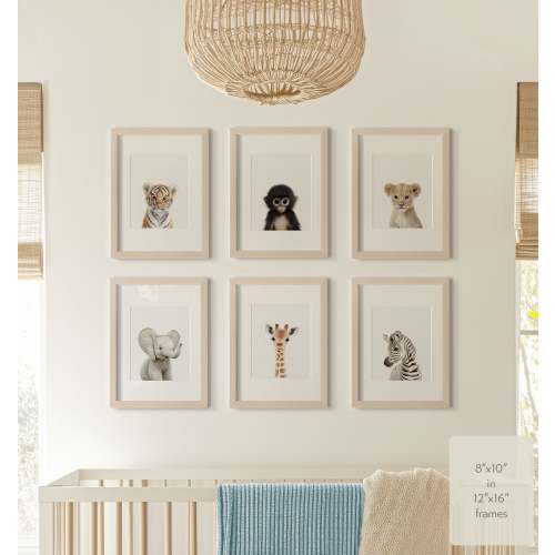 Baby Jungle & Safari Animals Set of 6 Nursery Decor Prints - Classic · 8x10 Shipped Print (unframed) (6) - Baby Jungle & Safari Animals Set of 6 Nursery Decor Prints – Safari Animal Nursery Print – The Crown Prints