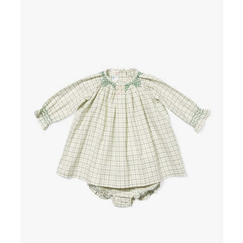 Willa Baby Girl Dress in Green Tattersall | Oso & me
