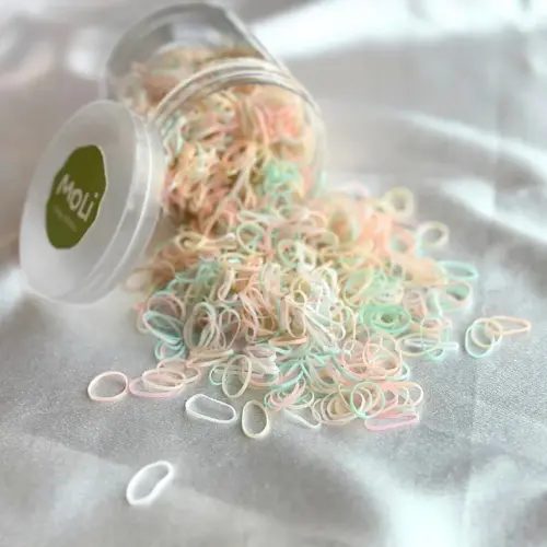1500 PCS Toddler Baby Infant Mini Thin Gentle Hair Elastics Ties Soft Rubber Bands for Thin Fine Hair Baby Girl (Multicolor - Rice)