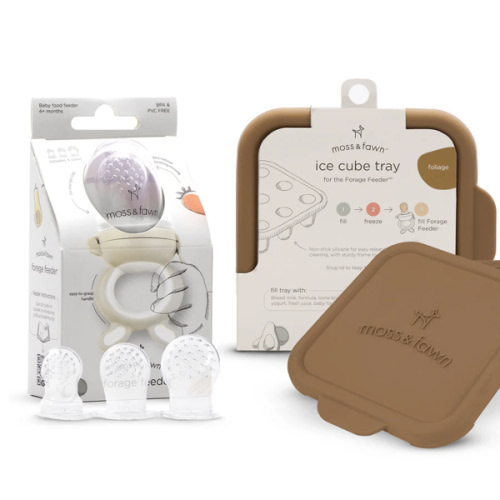 Solids & Teething Bundle – Moss & Fawn - Ecru color