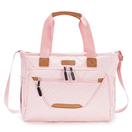 Diaper Bag Tote, Large Unisex Diaper Tote with 16 Inch Laptop Compartment, Pink