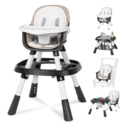 15-in-1 Convertible High Chair for Toddlers - BPA-Free Baby Chair with Building Block Table, 5-Point Harness, Easy Clean (6M-6Y, Black