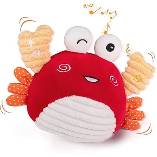 nicknack Crawling Crab Baby Toys 0-6 Months Musical Crawling Dancing Moving Walking Crab 100+ Songs Infant Newborn Gifts for Toddler 1 Years Old 6-12 12-18 Months Baby Girls Boys Birthday