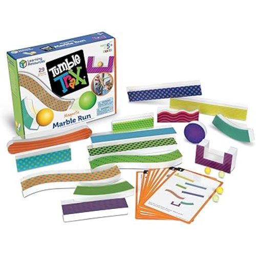 Learning Resources Tumble Trax Magnetic Marble Run, STEM Toy, 28 Piece Set, Ages 5+