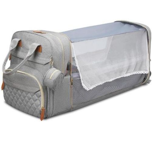 Itopfox Large Diaper Backpack with Changing Station, Insulated Pockets, USB Port, Waterproof, Lightweight, Unisex, Grey