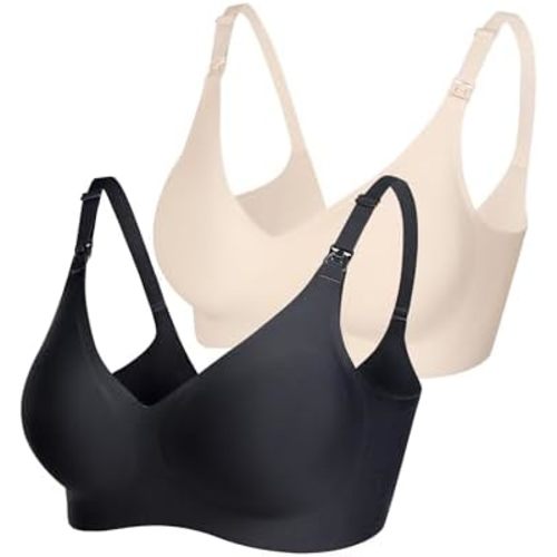 Vinfact Smooth Nursing Bras for Breastfeeding Seamless Maternity Bras for Pregnancy Wireless Bralette with Extra Bra Extender