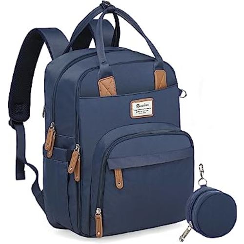 RUVALINO Diaper Bag Backpack, Multifunction Travel Back Pack Maternity Baby Changing Bags, Diaper Changing Totes, Waterproof and Stylish, Navy Blue