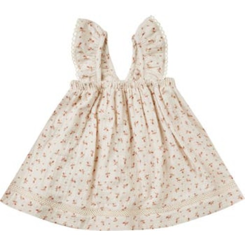 Clay Ditsy Floral Print Organic Cotton Dress, 0-3M