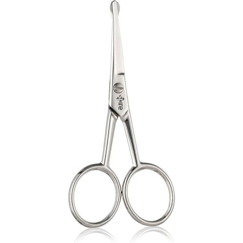 Baby Nail Scissors with Rounded Probe Tip Curved - Stainless Steel 4.5" Good for Dogs and Cats whiskers