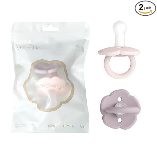 Moonkie Pacifiers Set of 2 | BPA-Free Silicone | Safe for Babies 6 Months+