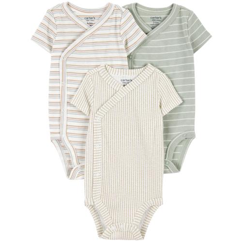 Carter's Child of Mine Baby Unisex Wrapover Bodysuits, 3-Piece, Sizes Preemie-18 Months