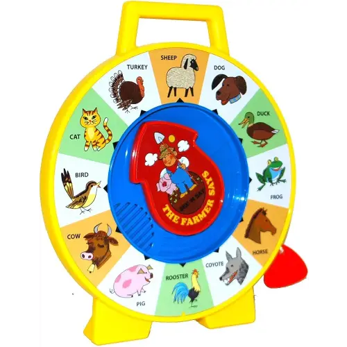 Fisher Price Classics - Farmer Says See 'n Say - Vintage Learning Toy, Sounds and Animals, Interactive Retro Game for Kids, Girls, Boys, Baby, Preschoolers, Toddlers, Unisex Ages 18 Months +