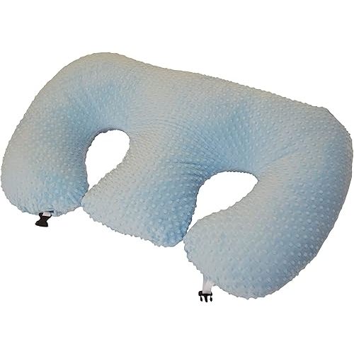 Twin Z Pillow Blue - Twin Pillow for Breastfeeding, Bottlefeeding, Tummy Time, Reflux, Support and Pregnancy! No Foam! The Ultimate Twin Baby Essentials! The Best in Twin Baby Gear!
