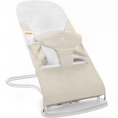 ComfyBumpy Ergonomic Baby Bouncer Seat - Safe, Portable Bouncing Chair with Adjustable Height Positions - Infant Sleeper Bouncy Seat Perfect for Newborn Babies (Oatmeal)