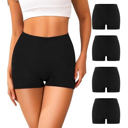 J-pone Womens Boyshort Underwear Cotton High Waisted Boxer Shorts Briefs Full Coverage Stretch Boy Shorts Panties Multipack