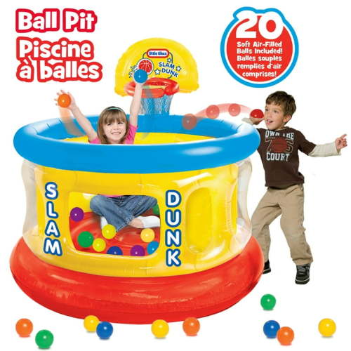 Little Tikes Toddler Slam Dunk Big Ball Play Center, Inflatable Bounce Basketball Hoop for Kids Ages 3-6
