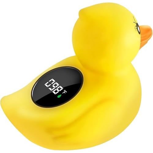 Baby Bath Thermometer - Digital Bathtub Temperature Thermometer, Kids Bathroom Safety Bathing Floating Toy for Infant Newborn, Silent Color Warning, Auto ON/Off Temperature Prompt