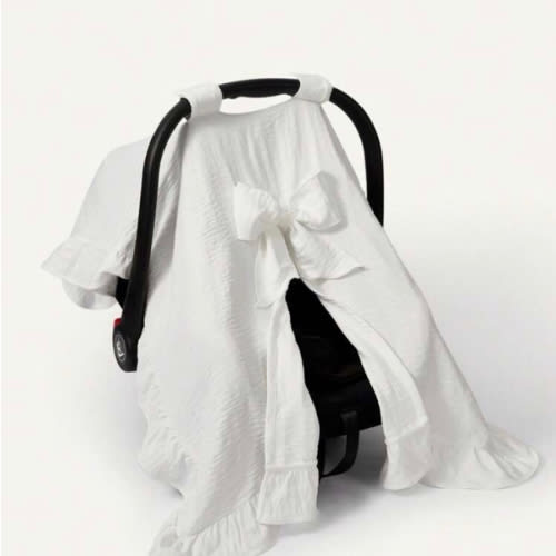 Cozy Pixies 1pc Stroller Cover, White Lace Bow Decor, Outdoor Sun Protection, Windproof And Dust-Proof, Anti-Mosquito, For Baby Stroller | SHEIN USA