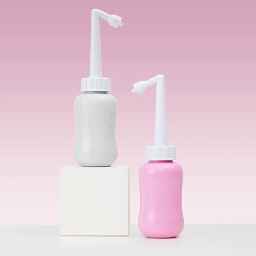 Frida Mom Upside Down Peri Bottle for Postpartum Care | The Original Fridababy MomWasher for Perineal Recovery and Cleansing After Birth. Color: Pink