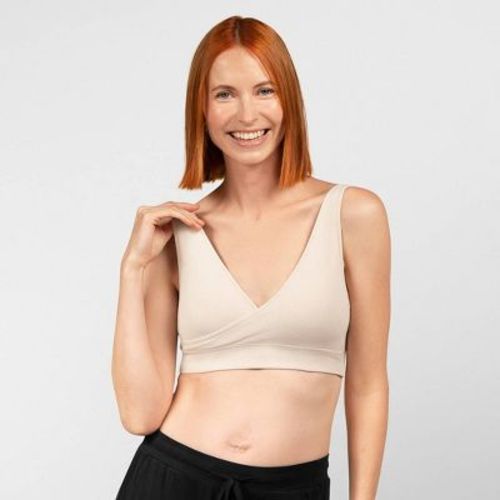 Kindred By Kindred Bravely Women's Adjustable Crossover Nursing Bra - Black L: Maternity Bralette, Light Support, Removable Padding