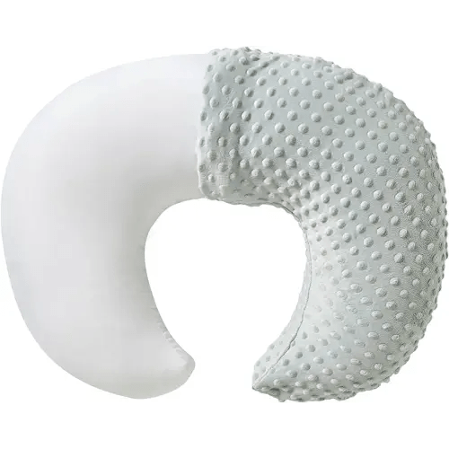 Nursing Pillow and Positioner with Minky Cover for Breastfeeding and Bottle Feeding, Propping Baby, Tummy Time, Baby Sitting Support, Awake-Time Support (Sea Foam, 22" x 17.7" x 5.9")
