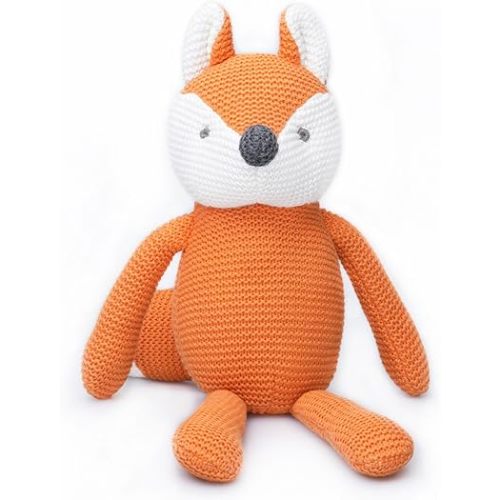 Organic Cotton Baby Toys Orange Fox Stuffed Animals 7.1"