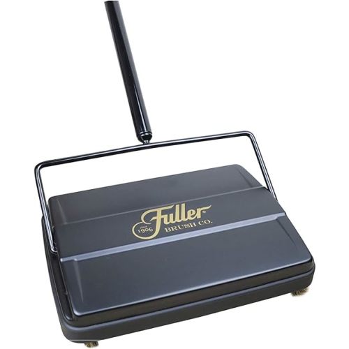 Fuller Brush 17027 Electrostatic Carpet & Floor Sweeper - 9" Cleaning Path - Lightweight - Ideal for Crumby Messes - Works On Carpets & Hard Floor Surfaces - Black