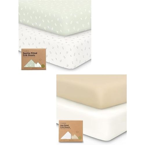 KeaBabies 2-Pack Soft & Breathable Crib Sheets for Boys & Girls - Fitted Crib Sheets for Toddlers