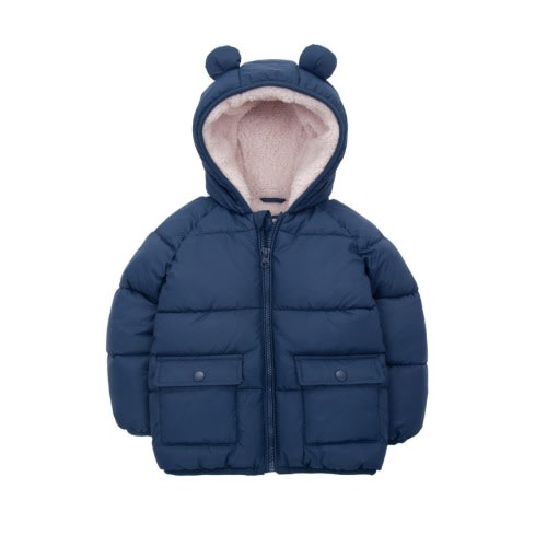 Baby Fleece Lined Bear Puffer Jacket, 12-18M