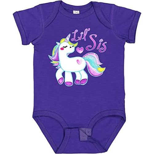 inktastic Lil Sis Unicorn- Little Sister Baby Bodysuit