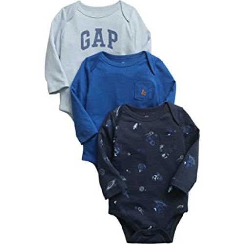 GAP Baby Boys' 3-pack Brannan's Favorites Long Sleeve Bodysuit