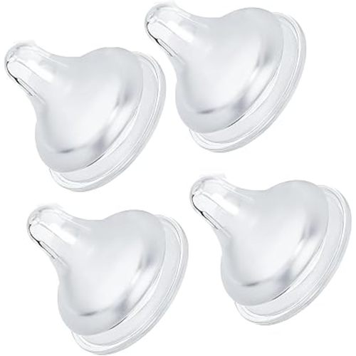 4 Packs Silicone Bottle Nipples Compatible with Lansinoh Bottles - BPA-Free, Anti-Colic & Leak-Proof Baby Bottle Replacement - Size S (1+ Months) - Breast-Like Feel for Gentle Feeding