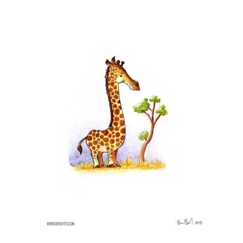 Giraffe on the Savannah Watercolor
