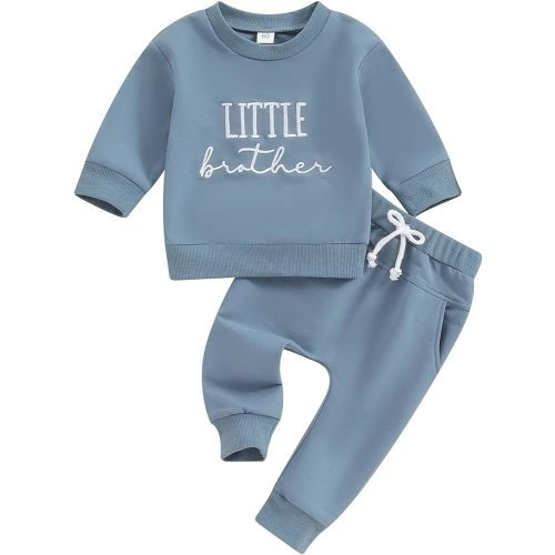 Big Brother Little Sister Outfits Crewneck Sweatshirt Pants Set Sibling Matching Outfits Fall Winter Clothes