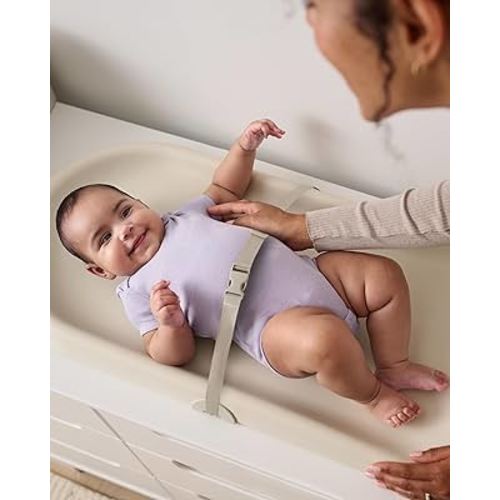 Skip Hop Baby Changing Pad Nursery Style Light-Up & Diaper Change Tracker Wipeable and Contoured with Cushioned Foam Fits Standard Changing Tables Oat