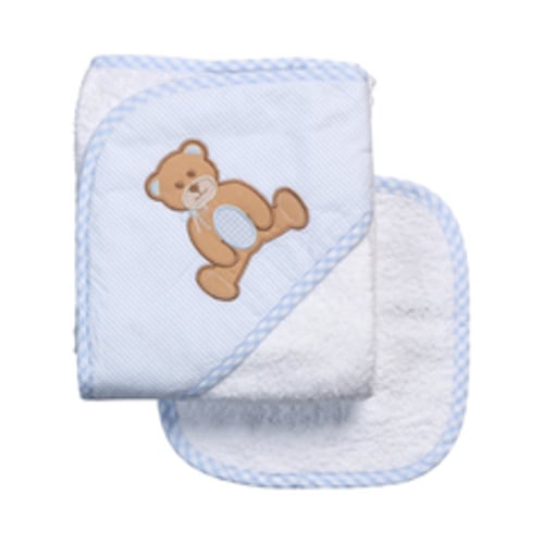 Teddy Bear Appliqué Hooded Towel & Washcloth Set | The Little Lane Shop