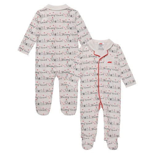 Formula 1 Christmas Button Through Pyjamas - Snow White - Baby