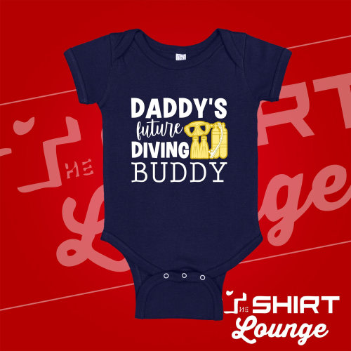 Daddy's Future Diving Baby Bodysuit Creeper Toddler Shirt, Diver Baby, Dive Dad, Scuba Dive Pregnancy Announcement, Reveal, Cute Dive Outfit