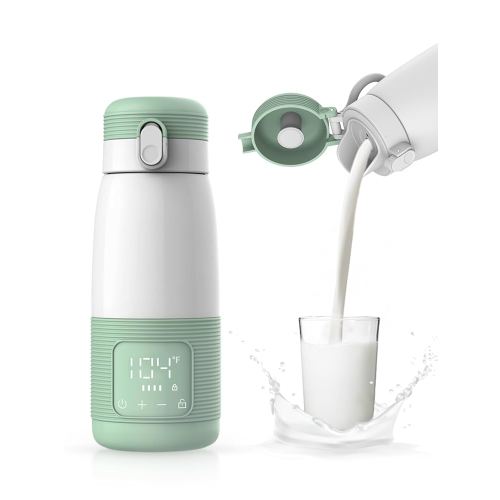 Portable Bottle Warmer for Travel 12 oz Baby Bottle Warmer with 3-Min Fast Heating, 316 Stainless Steel, USB-C Rechargeable, Dual Heating Modes, Long-Lasting Insulation Portable Bottle Warmer