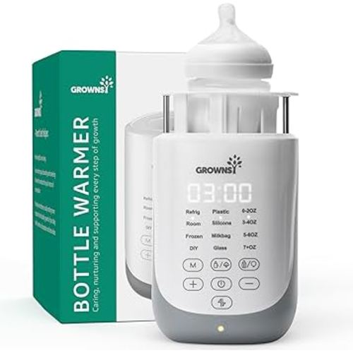 GROWNSY Nutri Bottle Warmer with Innovative Auto-Lift Feature, 10-in-1 Fast Baby Bottle Warmer with Night Light, Retain Nutrients Milk Warmer for Breastmilk&Formula