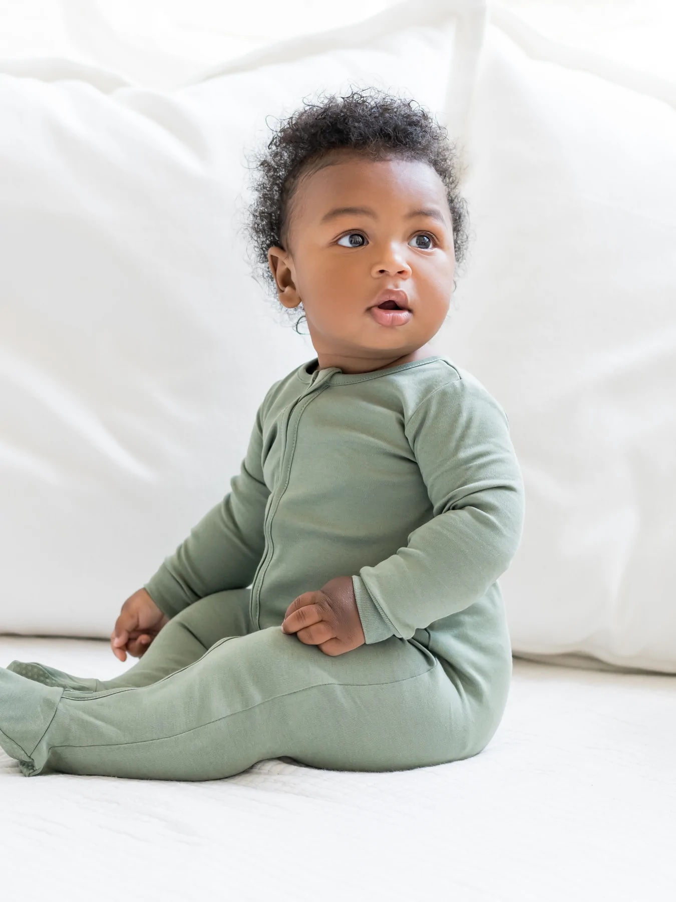 Colored Organics Peyton Zipper Sleeper - Thyme