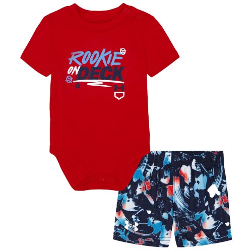 Under Armour Baby Boys Newborn-12 Months Short Sleeve UA Rookie Deck Bodysuit and Printed Shorts Set