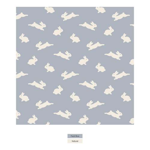 Print Footie with 2 Way Zipper in Pearl Blue Bunny 6-9M