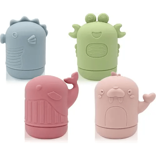 Baby Bath Toys, 4 Packs Cute Animals Squirts Bath Toys for Toddlers 1-3, Bathtub Toys, Water Toys, Pool Toys for 6-12 Months, Gift for Infant Baby - Crab Set