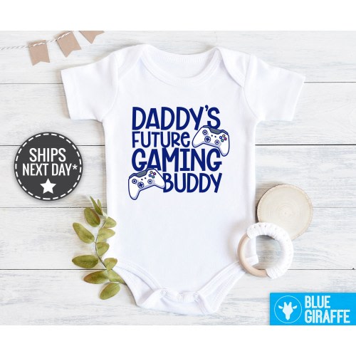 Daddy's Future Gaming Buddy Onesie®, Cute Father Baby Clothes, Gaming Onesie, Gaming Baby Clothes