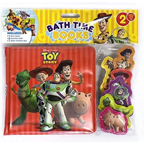 Disney / Pixar Toy Story Bath Time Books - Activity Books for kids, Bath book, 6 Padded suction cups, 1 Mesh bag